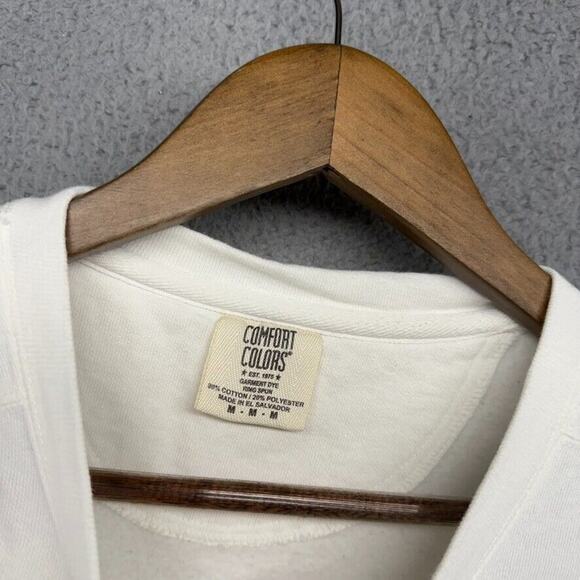 Detroit Sweatshirt Women's Medium White Blue Graphic Crewneck Spellout Football - Picture 8 of 10